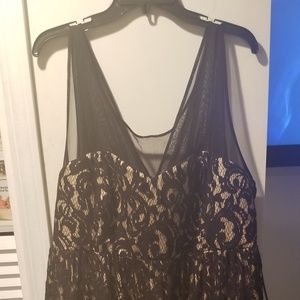 Mesh lace black and gold dress